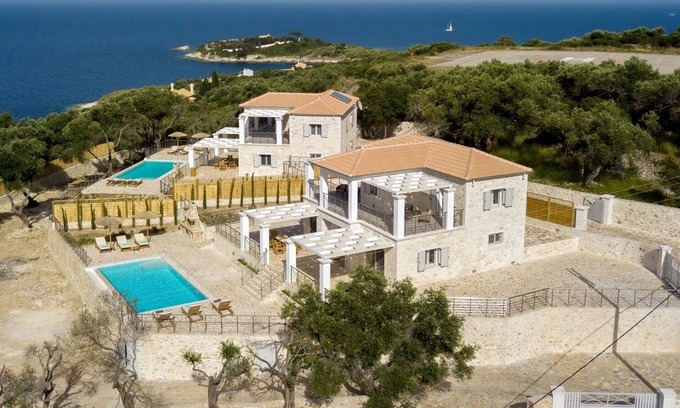 Paxos Villa | Vasiliki Villa 4 BR villa with pool and sea views