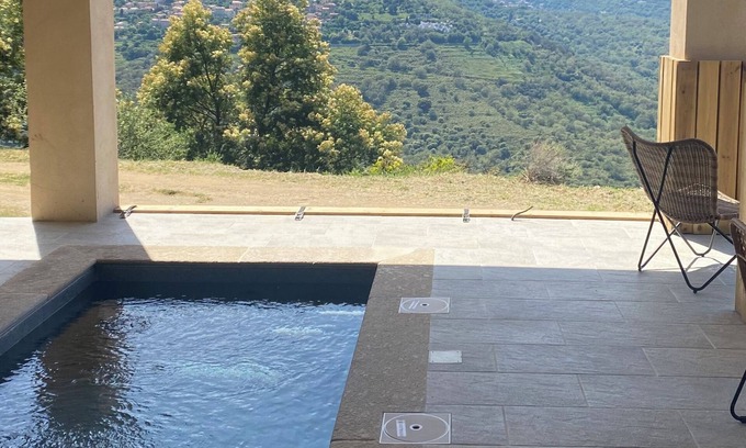 Belgodere Apartment | Very quiet garden level with sea and mountain views,