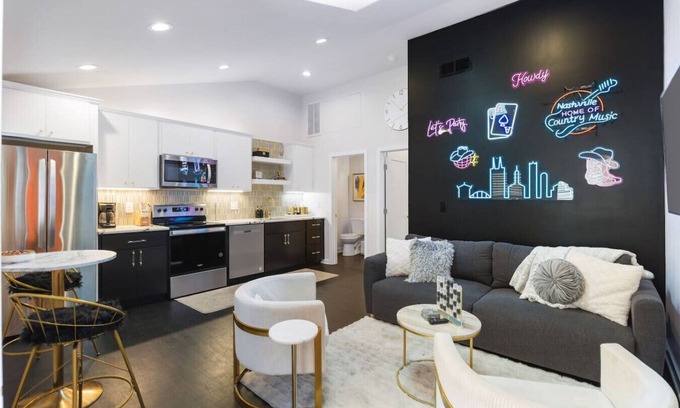 Greenwood Apartment | Vibrant Neon Condo Near Restaurants, Coffee & Bars