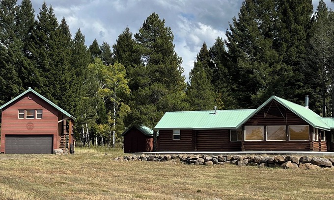 Island Park Cabin | Views for days! Plenty of room for all your vehicles and trailers.