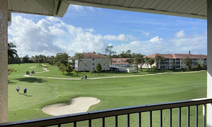 Naples Condo | Views of the golf course from your private balcony