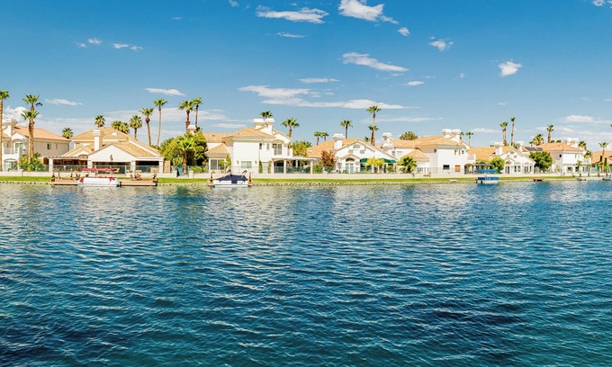 Desert Shores House | Views! Waterfront Estate in the Vegas Desert with Pool!