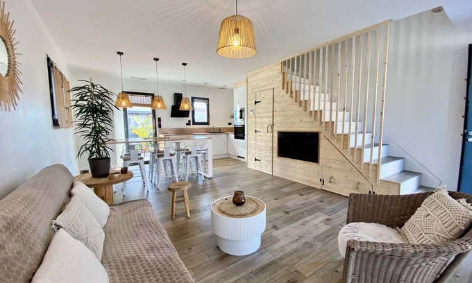 Sainte-Marie-Plage House | Villa Bambou, Jolie Maison Neuve à 10 Minutes à Pied de la Plage