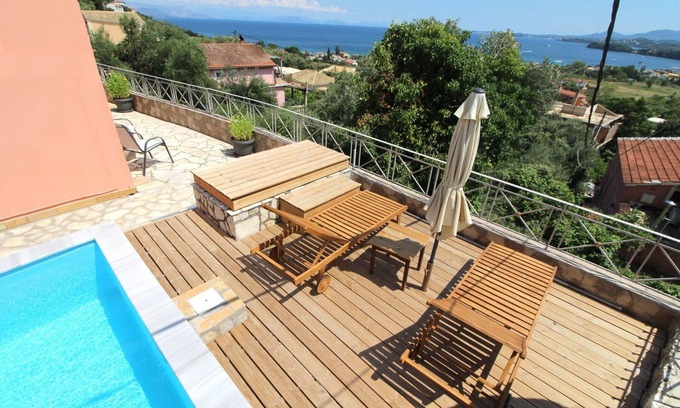 Ipsos Villa | VILLA BELVEDERE Superb Ipsos bay Views,private pool, 400 mt of the beach!nn