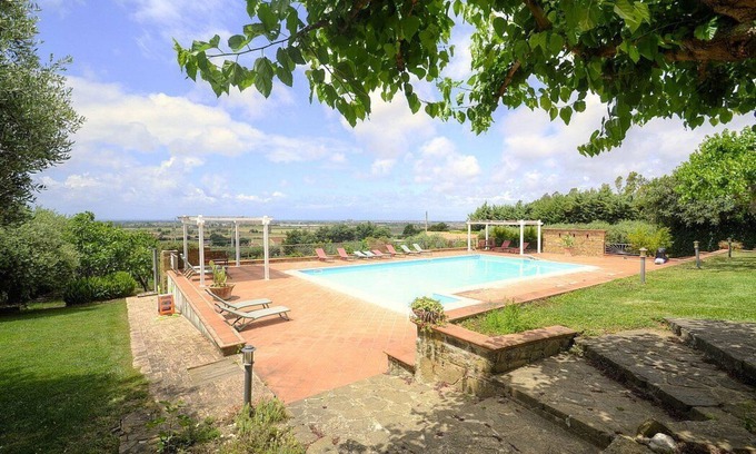 Capaccio-Paestum Villa | Villa dei Sorbi: A characteristic and welcoming three-story age-old farm house located on a hillside, facing the sea, with Free WI-FI.