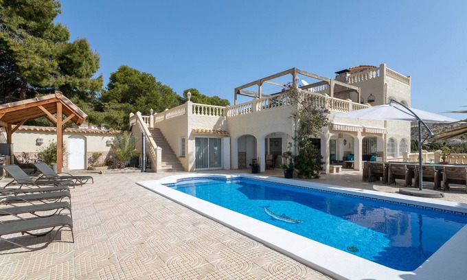 Coveta Fuma Villa | Villa 'Delfin' near Beach with Sea View, Pool, Garden, A/C & Wi-Fi