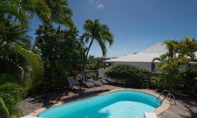 Saint-Francois Villa | Villa Douceur Caraïbes, 500m from the beach, pool under the palm trees