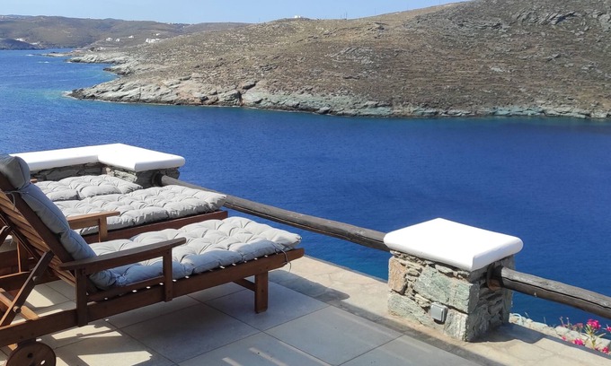 Loutra Villa | Villa FANI.Spectacular sea view and walking-distance approach to 3 top beaches!