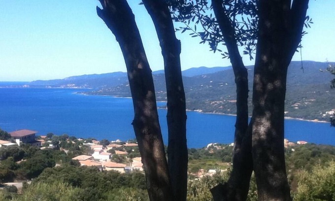 Viggianello Villa | villa-floor Propriano, 2/4 pers, 2km beach 180 ° view of sea and mountains