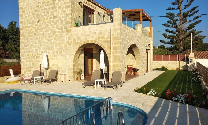 Kato Stalos Villa | Villa Katerina with amazing sea view