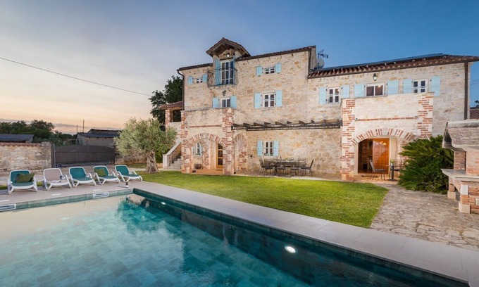 Susnjici Villa | Villa Lamija - beautiful authentic stone villa villa private pool, foosball, darts and billiard