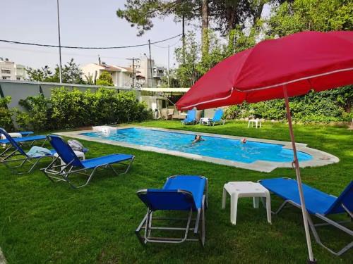 Agia Triada Apartment | Villa Maira 2, Amazing Family apartment, 3 bedrooms, Swimming Pool, 150m to beach