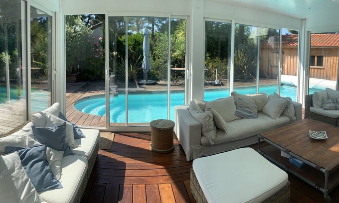 Biscarrosse Plage Villa | Villa Maluel, Pool, Surf, Beaches within walking distance