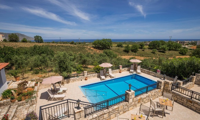 Mathes Villa | Villa MariaLuna beautiful villa pool sea view near the beach of Giorgioupolis