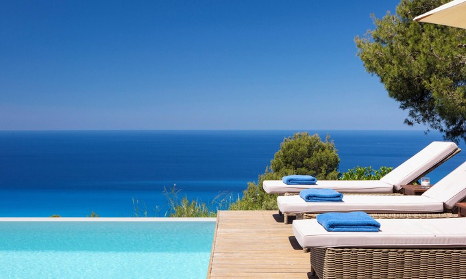 Evgiros Villa | Villa Mirtes with breathtaking sea view,close to Porto Katsiki and Egremni