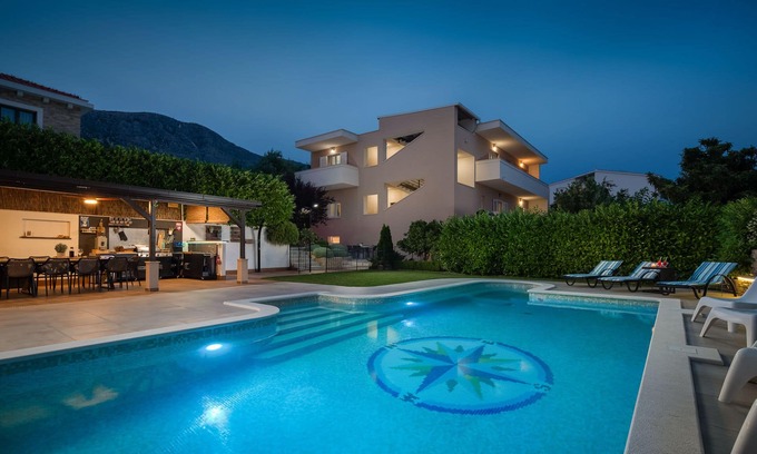 Kastel Gomilica House | Villa Nautica - 7 bedrooms with heated swimming pool and children playground
