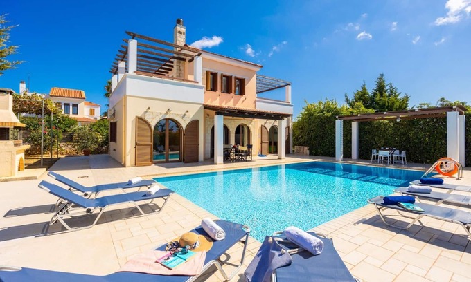Kefalas Villa | Villa Nikolas Large Private Pool, A/C, WiFi