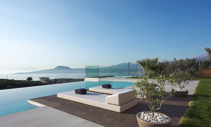 Sternes Villa | Villa Niolos II, Peaceful Hillside Villa With Spectacular Views, Near Marathi