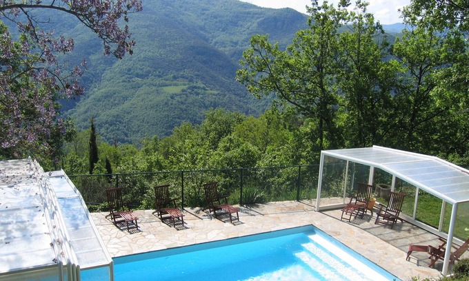 Montferrer Cottage | Villa, piscine chauffée par panneaux solaires et par abri haut télescopique
