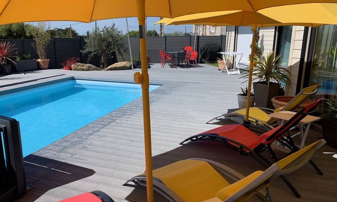 Sibiril House | Villa Plain Pied' Av Heated pool & Sauna 300 m from the sea