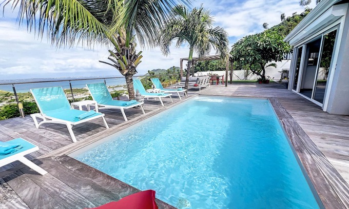 La Savane Villa | Villa SEA VIEW, 5' from Grand Case Beach, private pool, huge privacy