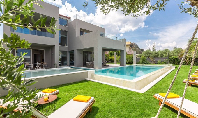 Platanias Town Villa | Villa Sissy, Luxury, private heated pool, 200m from the beach