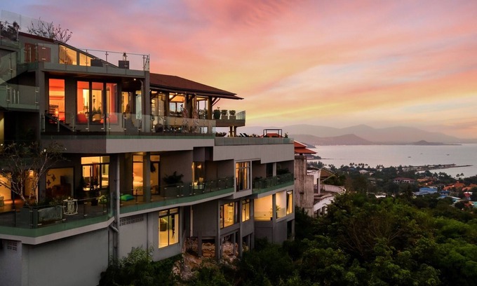 Choeng Mon Villa | Villa Skyfall - 6 Bedroom Villa with Expansive Seaview and Private Theatre