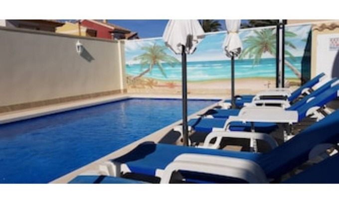 Santiago de la Ribera Villa | Villa south facing-Private heated pool-Beach-English TV-2 King size-Wi-Fi