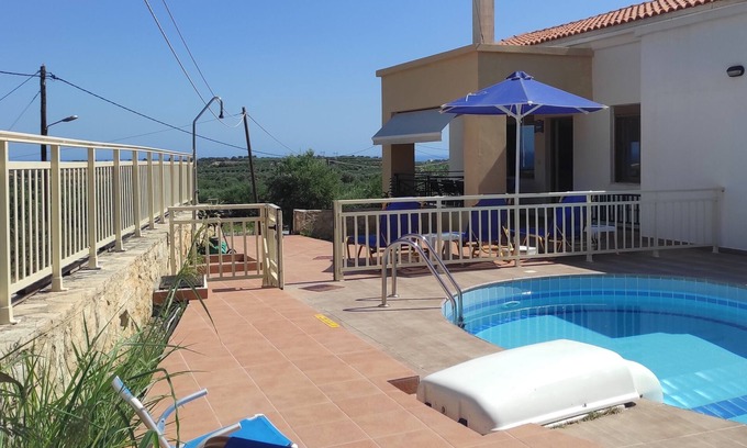 Pigi Villa | Villa Stefanos offers stunning sea view, private pool, near beach & Rethymno