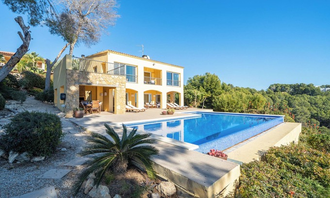 Tamarit Villa | Villa 'The Beauty of Cala Tamarit' with Sea View, Pool, Wi-Fi & Garden