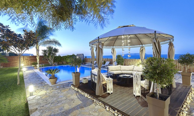 Kokkini Chani Villa | Villa Thea amazing 6 bedroom villa with a heated indoor & outdoor swimming pool