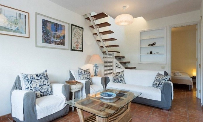 Pasito Blanco Villa | Villa Valeria with Sea View, Garden, Shared Pool & Wi-Fi