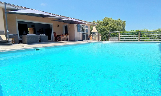 San-Gavino-di-Carbini Villa | Villa with private pool and panoramic sea and mountain views