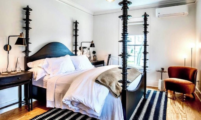 Southold Bed & Breakfast | Vine + Sand-Southold, NY'S Newest B&B Room-Room 3-Queen Bed and Ensuite Bathroom With Rain Shower