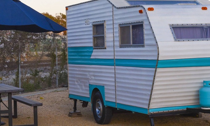 Ventura House | Vintage Camper delivered to your reserved campsite! Near Surf Beach & Downtown