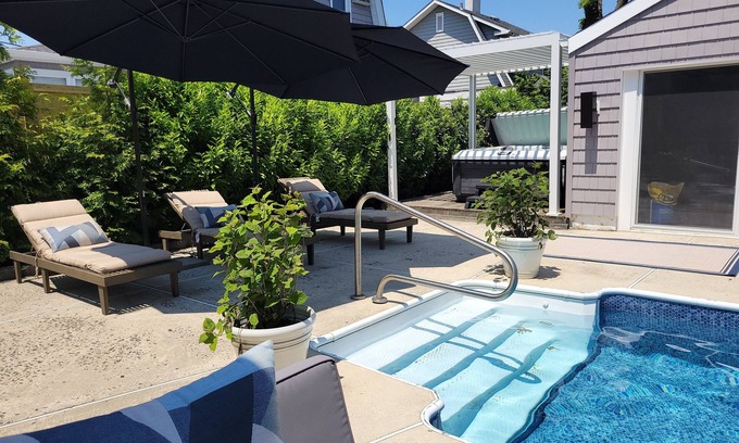 Bradley Beach House | Walk to Beach w Pool and Jacuzzi Hot Tub, Near Train, Restaurants