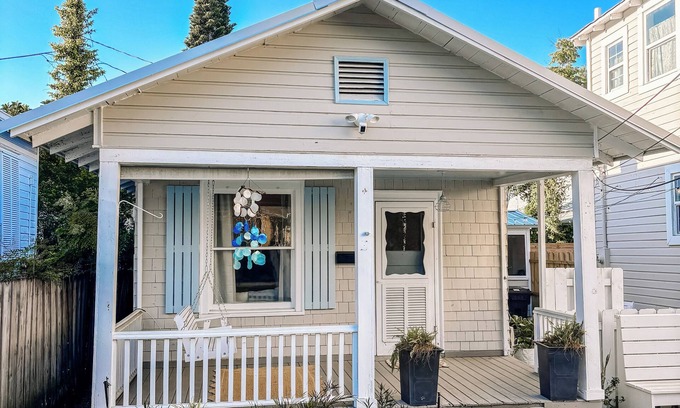 St. Augustine Cottage | Walk to Night of Lights, Historic Home, Pets OK, Free Parking, Porch