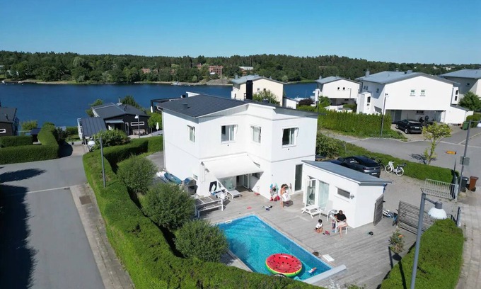 Gashaga Villa | Water facing family friendly villa with pool & sauna overlooking the Baltic Sea