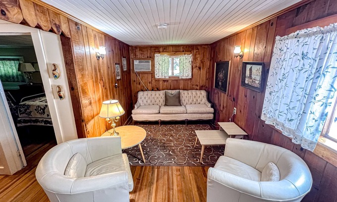 Wells Cottage | Waterfront 2BR cottage, beach, dock, lake views, fishing, wifi, partial A/C