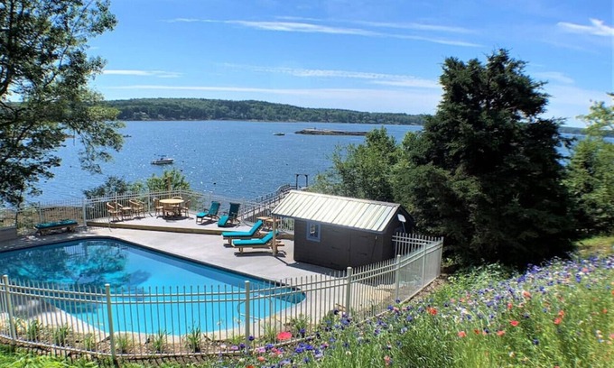 Bayville House | Waterfront Cabin with Inground Pool, Dock, Tennis