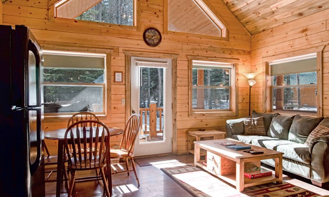 South Fork Cabin | Waterfront cabin with bridge, private hot tub, & WiFi - near National Forest