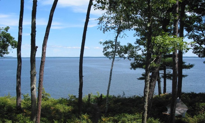 Sebago House | Waterfront comfort & quiet, 200' private beach, overlooks miles of lake