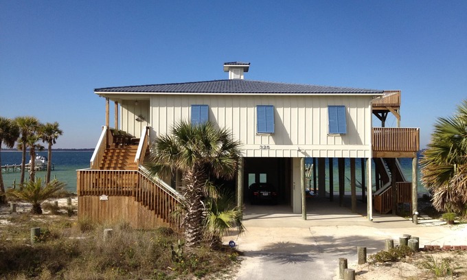 Villa Primera House | Waterfront Family Beach House: Dog-friendly, Private Beach & Dock, Deck, Grill