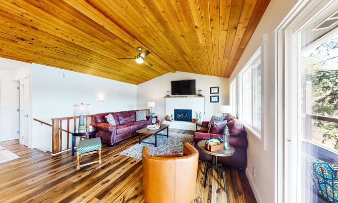 Coeur d'Alene House | Waterfront home on Spokane River with dock, decks & 2 complete living spaces