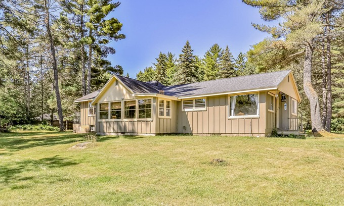 Lake Tomahawk House | Waterfront home on Wisconsin River with dock, kayaks, canoe, firepit - 2 dogs OK