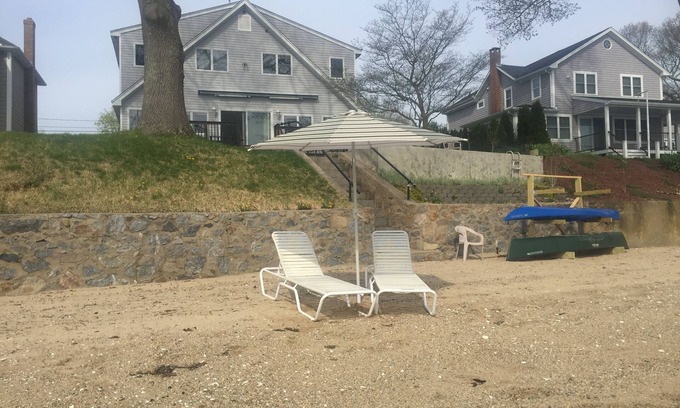 Niantic House | Waterfront home with private sandy beach on Niantic River.