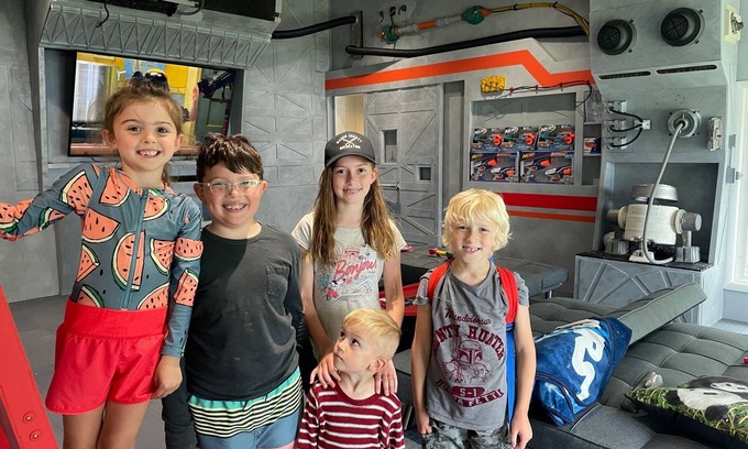 Scottville House | Waterfront home with Star Wars themed bunk room on all sports lake.