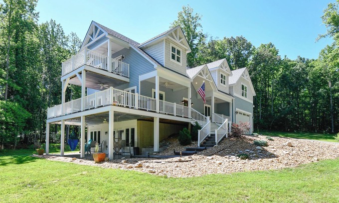 Aspen Hill House | Waterfront living on the private side of Lake Anna 3+ acre estate! New Home!