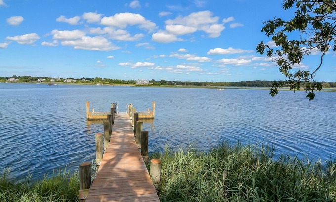 East Moriches Apartment | Waterfront Luxe Retreat in Mansion + Beach Access