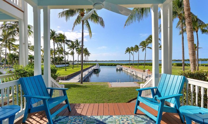 Indigo Reef Marina Homes House | Waterfront luxury Villa 43 with spectacular sunset views and boat slip townhouse